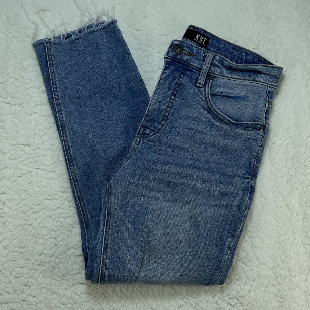 Kut from the Kloth Jeans Womens Sz 0 Blue Rachael Fab Ab Mom High Rise 26x25